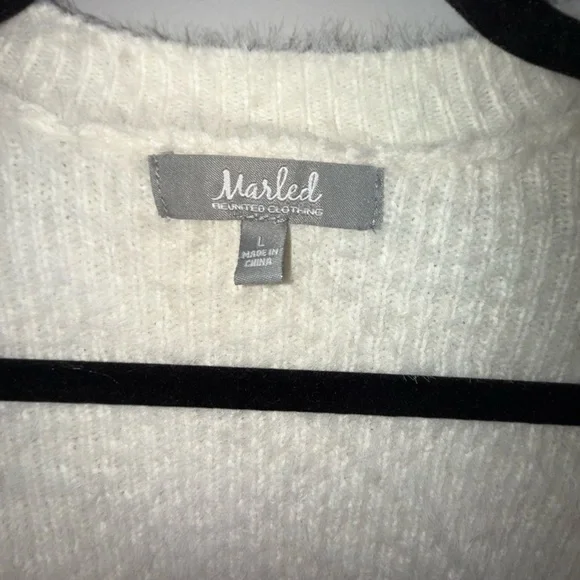 Marled Cream Cardigan Sweater - Picture 2 of 4